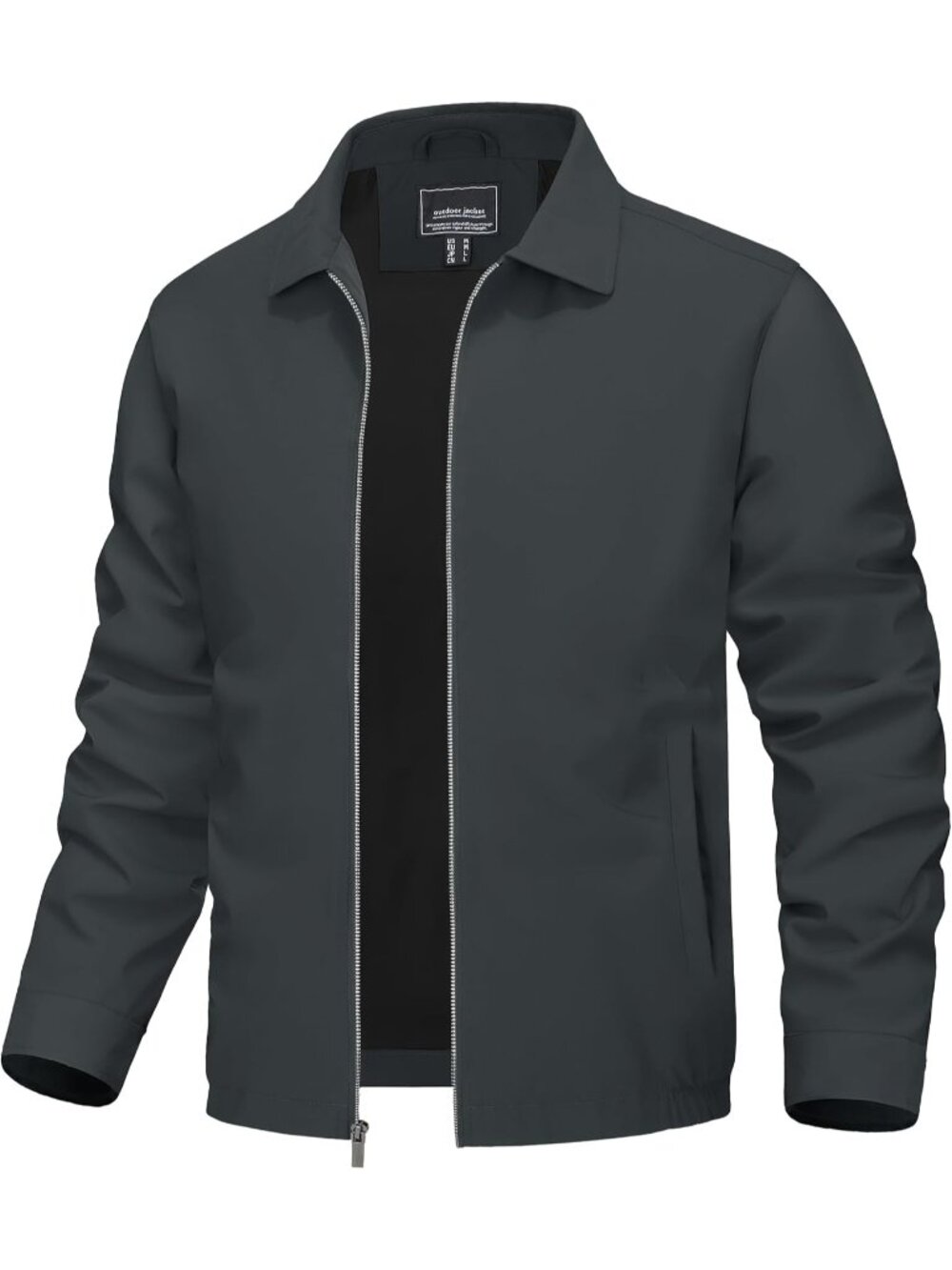🆕Men's Dark Grey Lightweight Jacket Fall Water Repellent Windbreaker Jackets